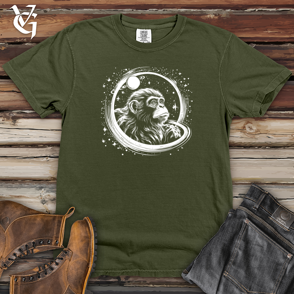 Viking Goods Retro Cosmic Monkey Heavy Cotton Comfort Colors Tee Moss / L
