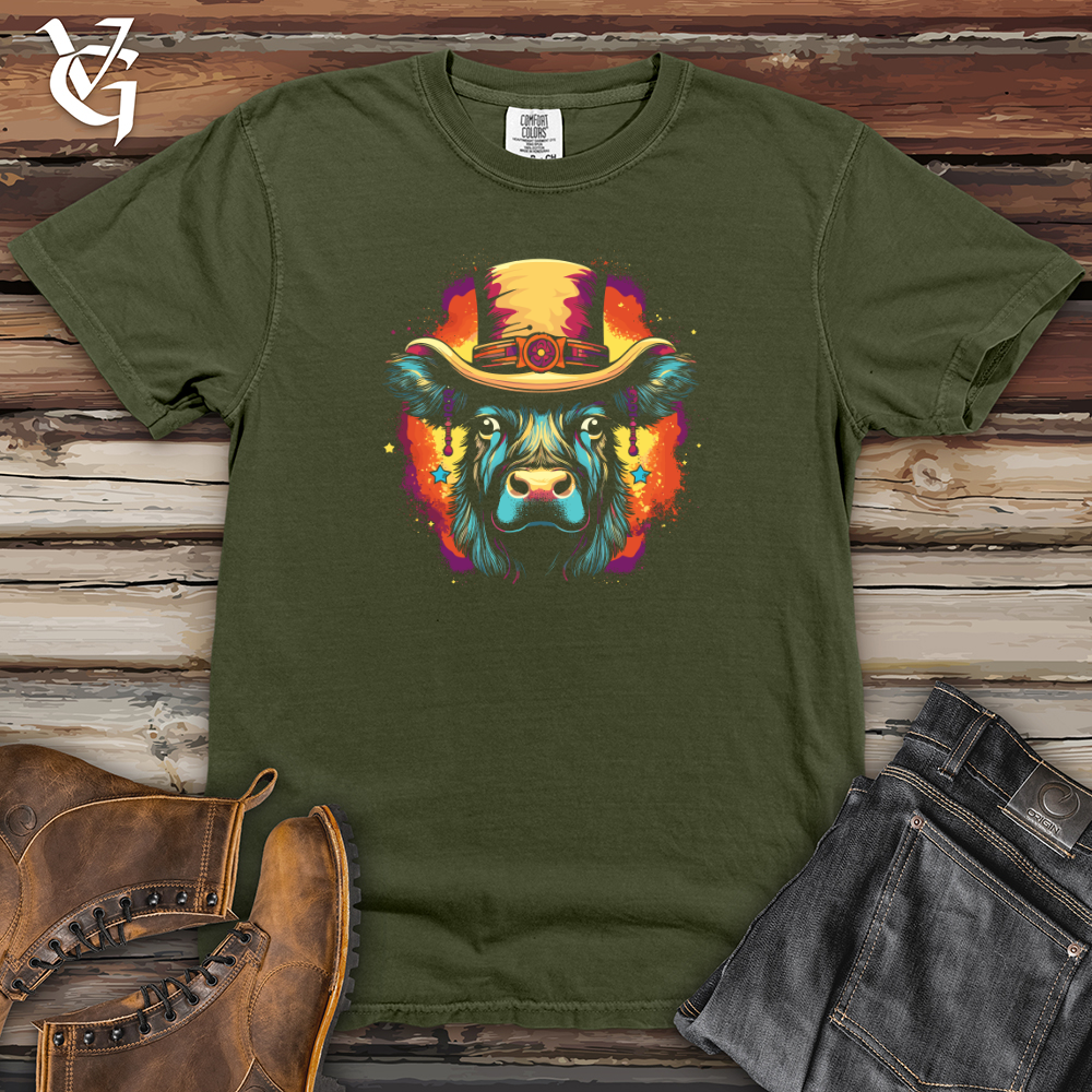 Viking Goods Retro Cosmic Top Hat Buffalo Heavy Cotton Comfort Colors Tee Moss / L