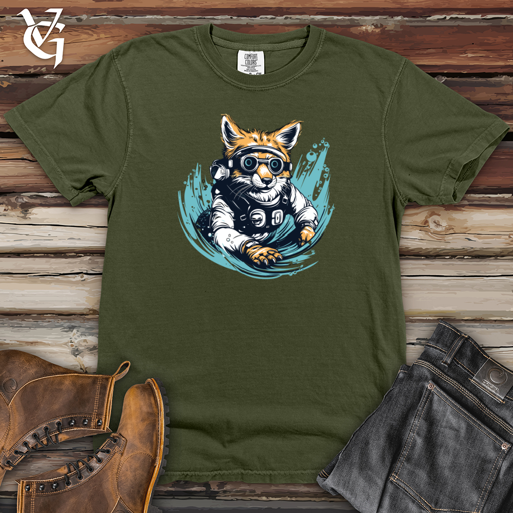 Viking Goods Retro Dive Fox Heavy Cotton Comfort Colors Tee Moss / L