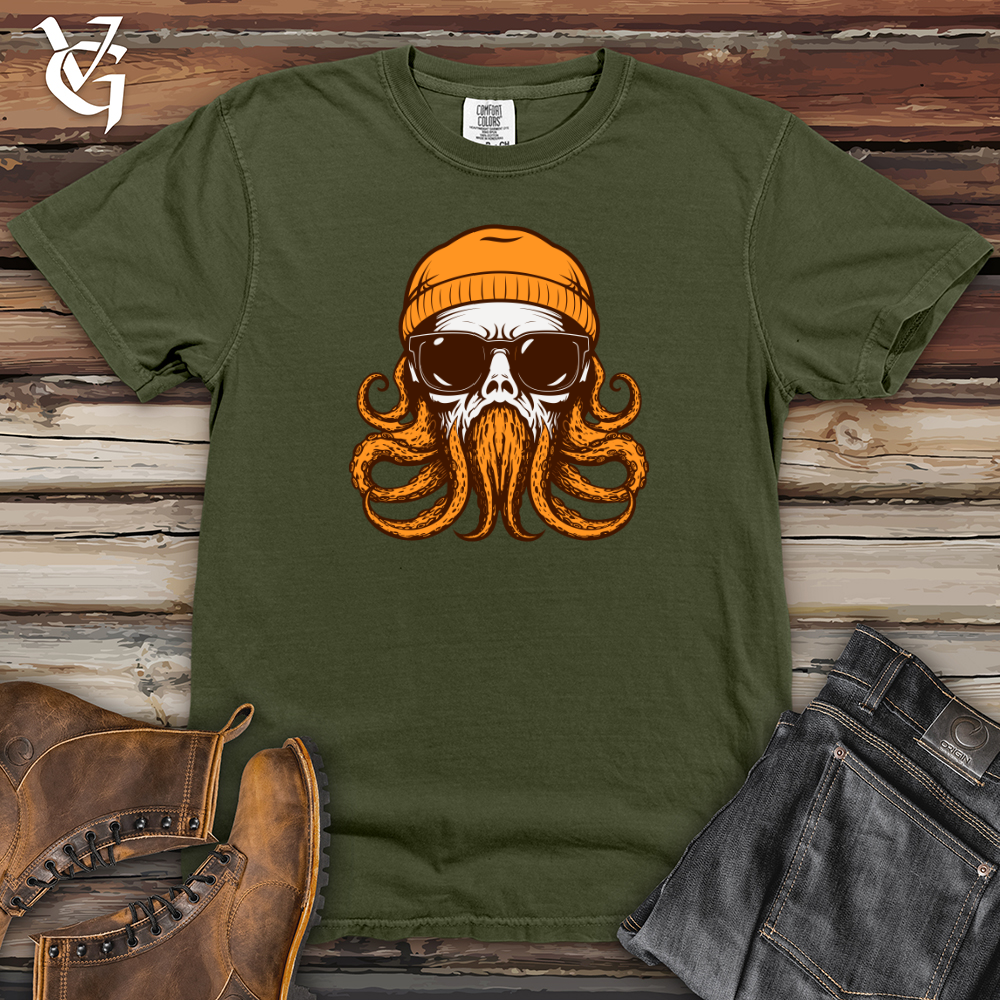 Viking Goods Retro Headed Cephalopod Heavy Cotton Comfort Colors Tee Moss / L