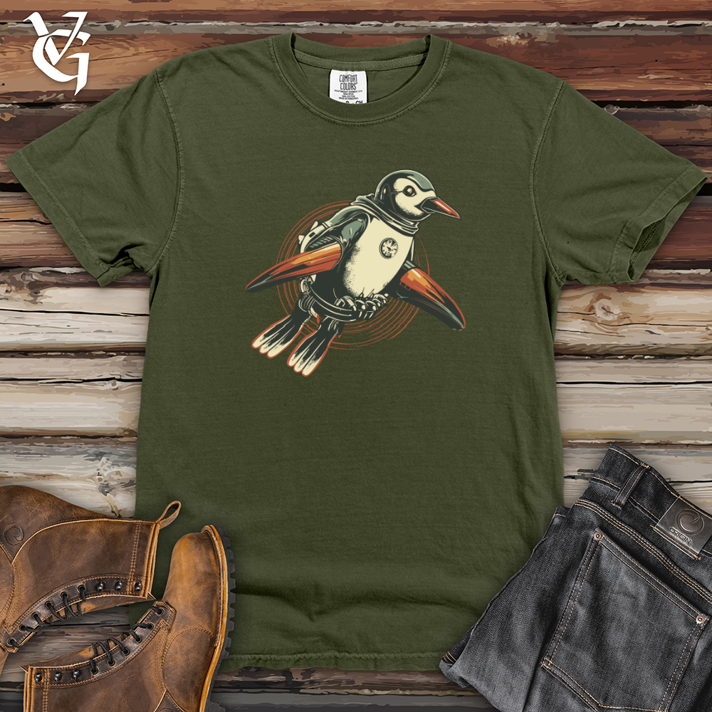 Viking Goods Retro Jetpack Penguin Heavy Cotton Comfort Colors Tee Moss / L
