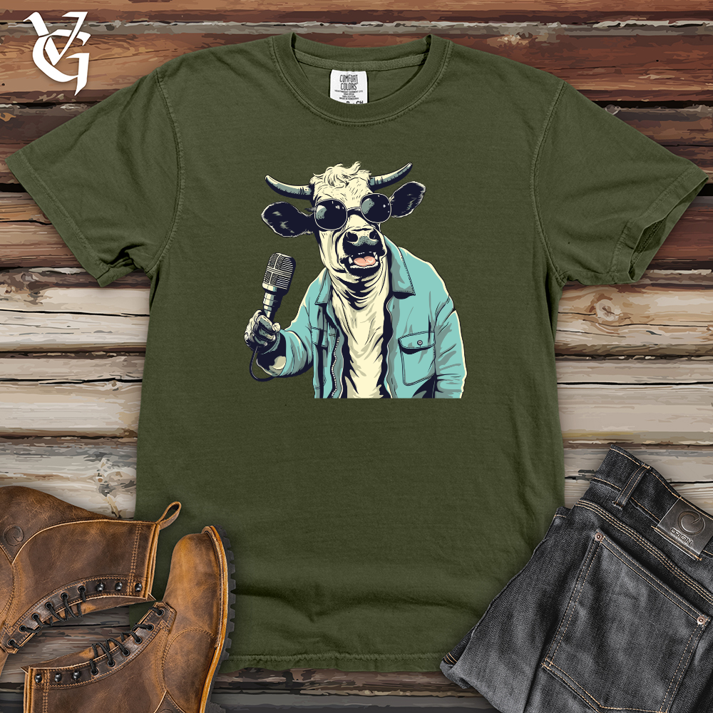 Viking Goods Retro Melody Moo Heavy Cotton Comfort Colors Tee Moss / L