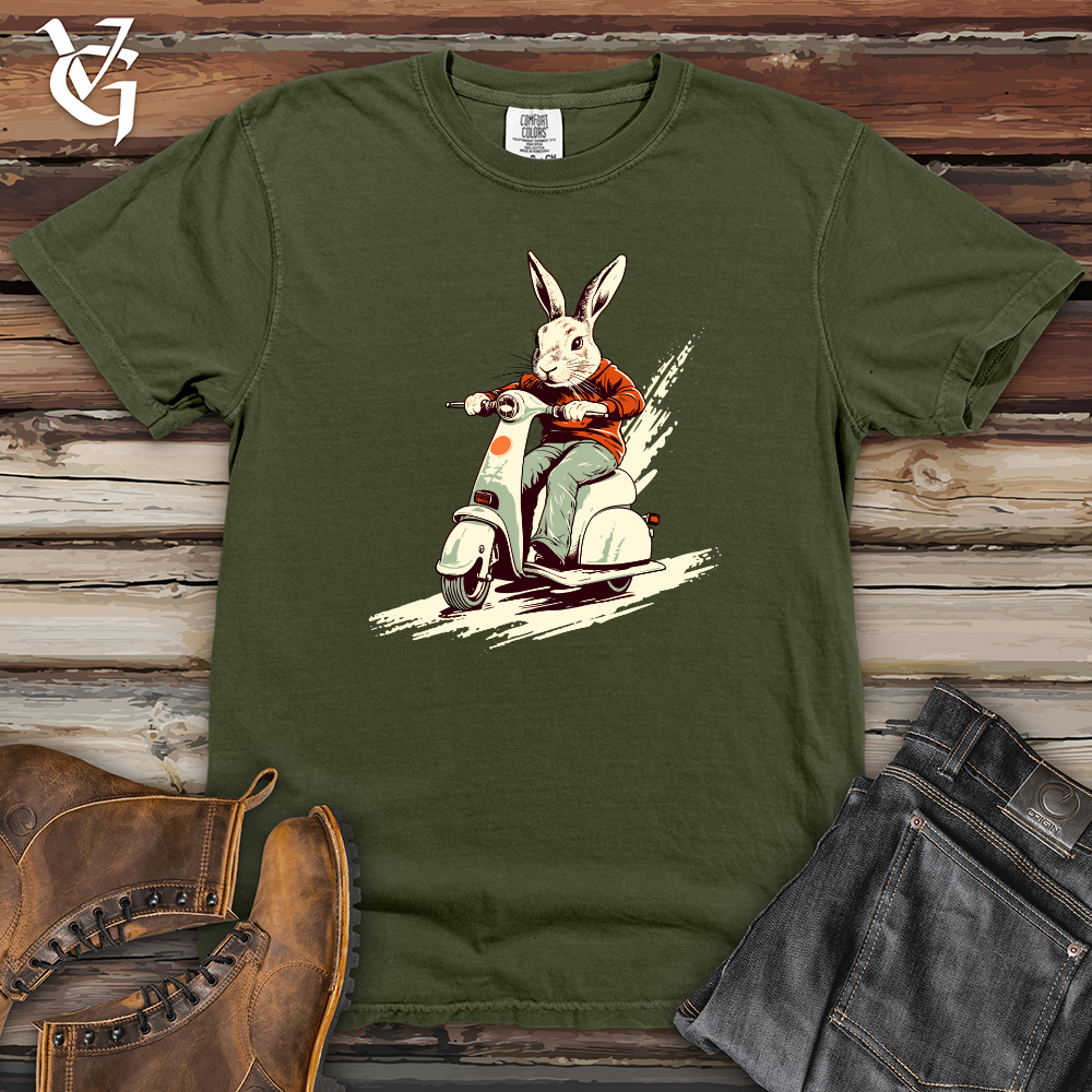 Viking Goods Retro Scooting Rabbit Heavy Cotton Comfort Colors Tee Moss / L