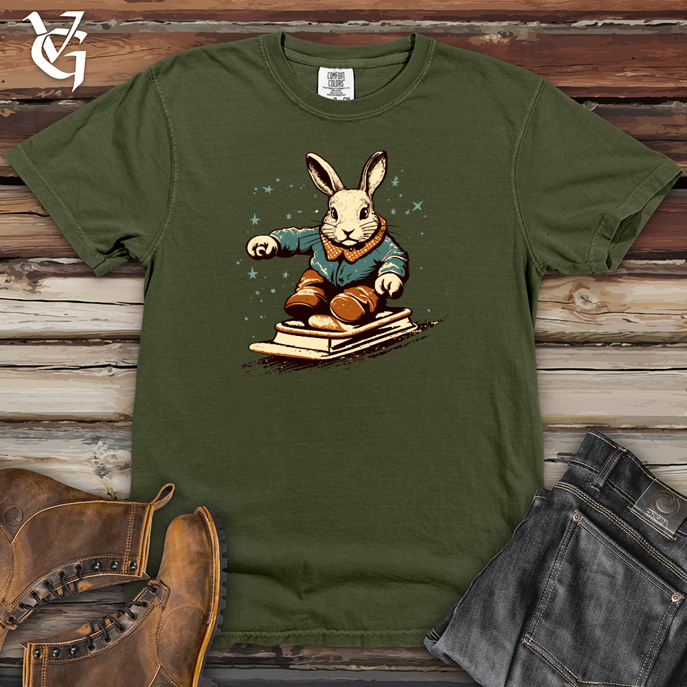 Viking Goods Retro Sliding Rabbit Heavy Cotton Comfort Colors Tee Moss / L