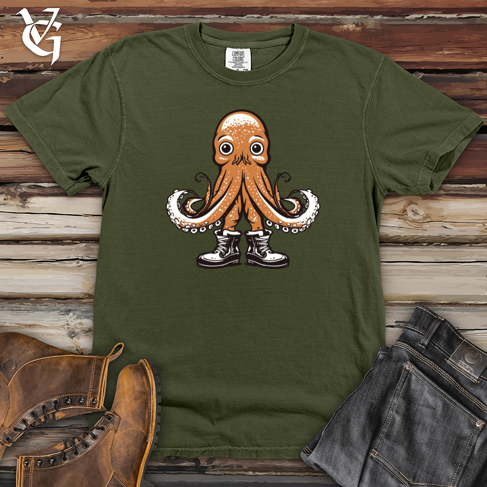 Viking Goods Retro Snow Boot Octopus Heavy Cotton Comfort Colors Tee Moss / L