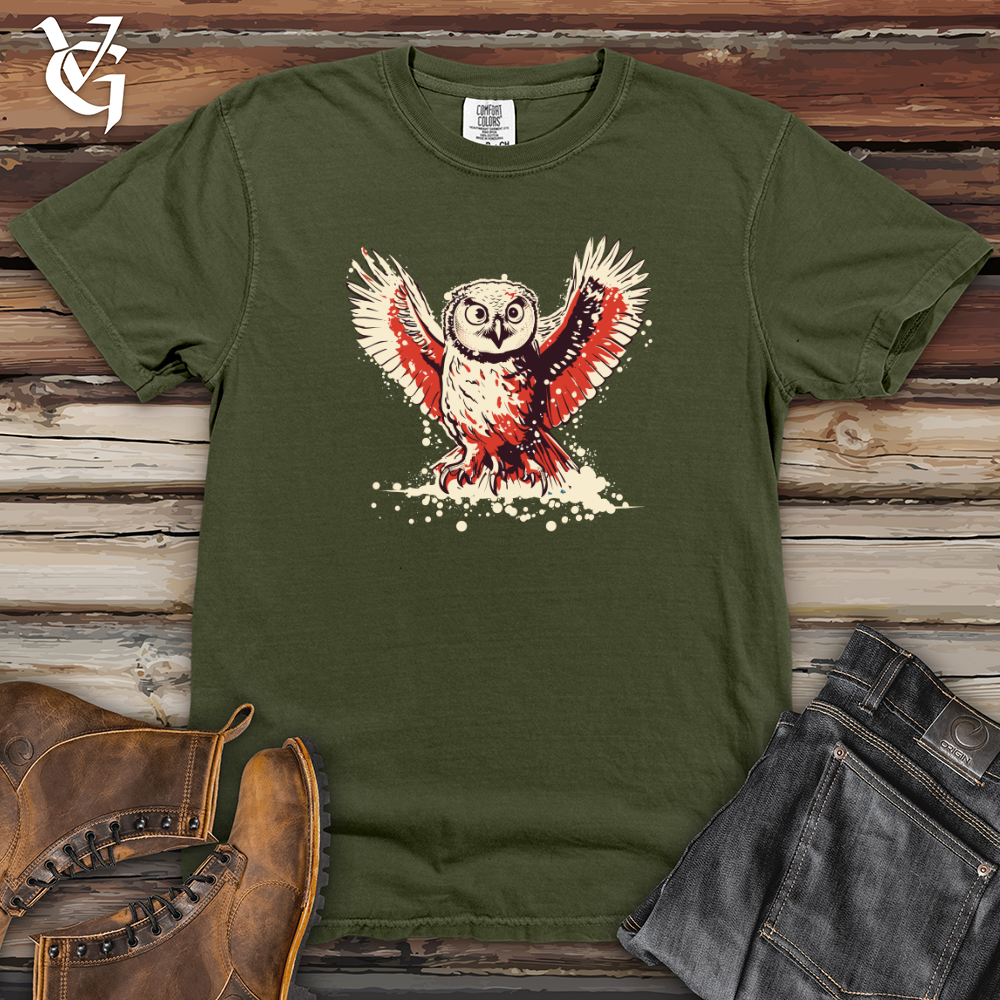 Viking Goods Retro Snowy Owl Heavy Cotton Comfort Colors Tee Moss / L