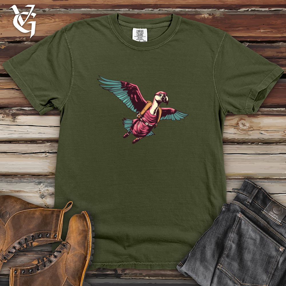 Viking Goods Retro Soaring Flamingo 01 Heavy Cotton Comfort Colors Tee Moss / L