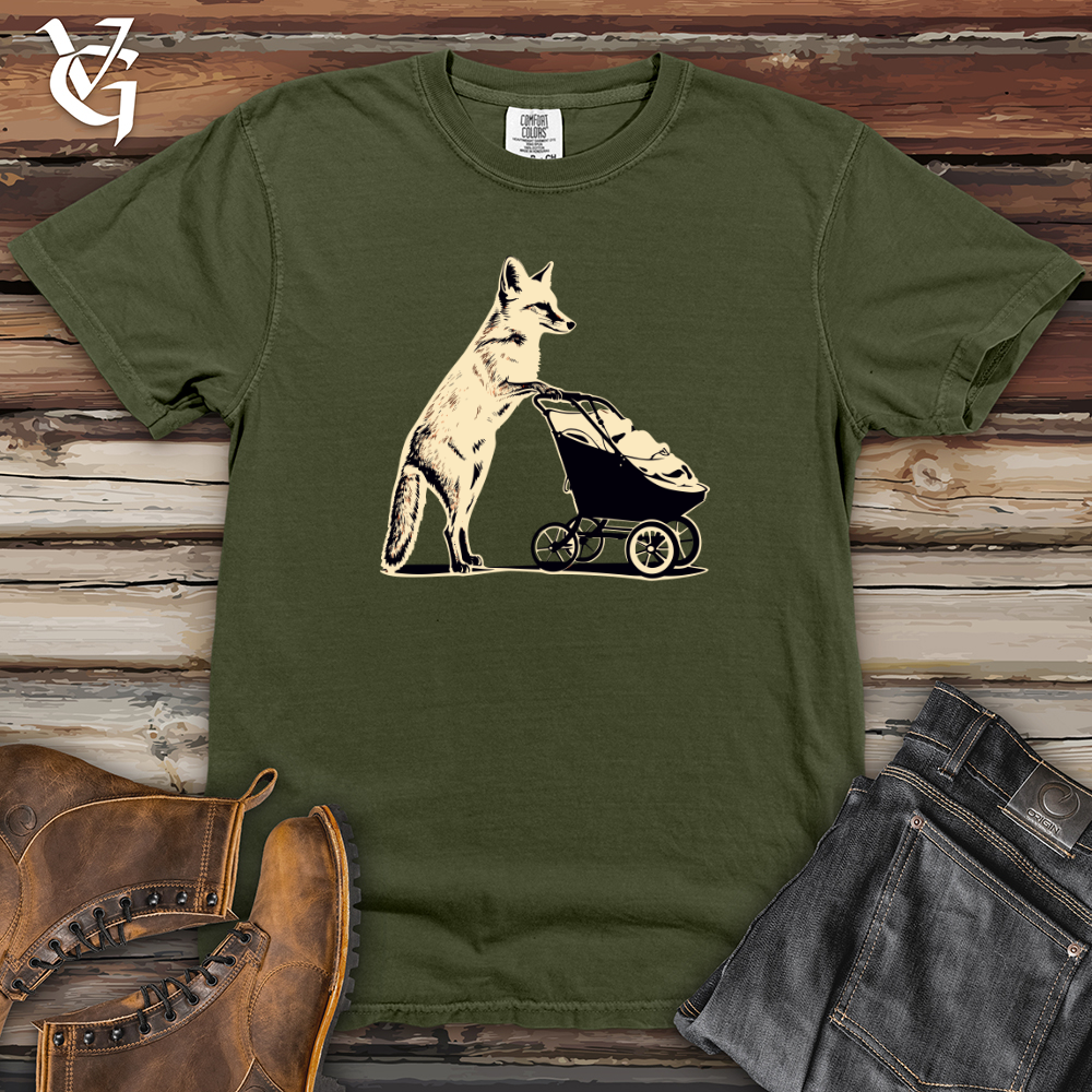 Viking Goods Retro Strolling Fox Heavy Cotton Comfort Colors Tee Moss / L