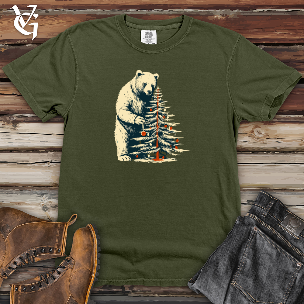 Viking Goods Retro Tree Trimming Bear Heavy Cotton Comfort Colors Tee Moss / L