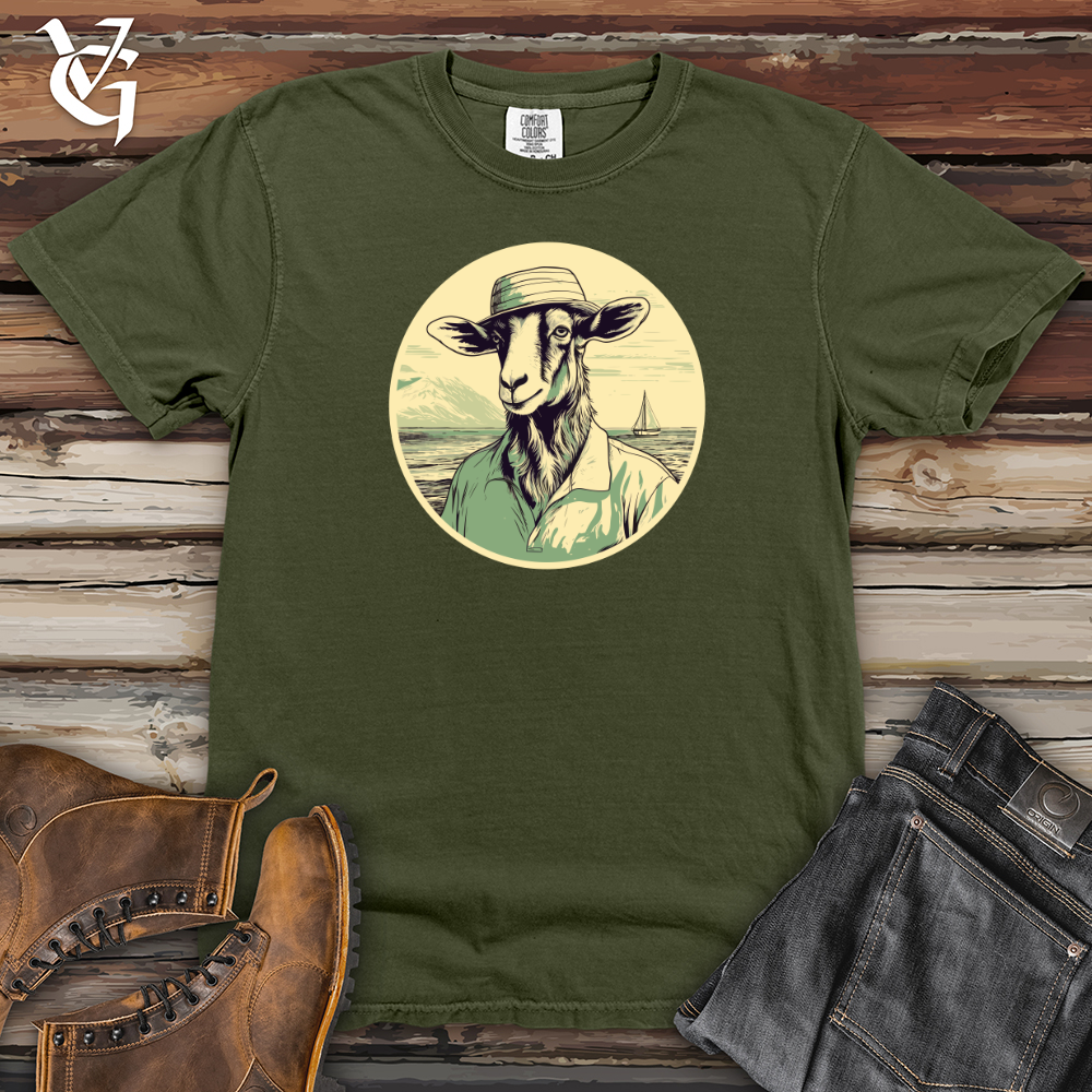 Viking Goods Sailing Goat Captain Heavy Cotton Comfort Colors Tee Moss / L