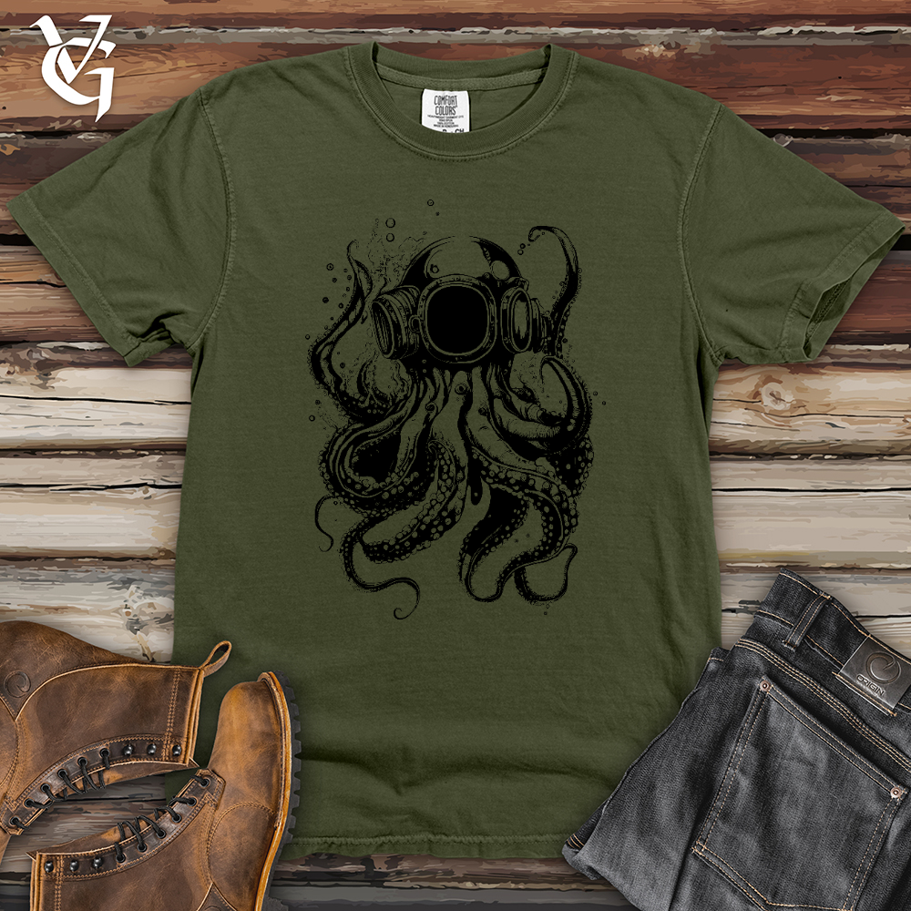 Viking Goods Scuba Octopus Heavy Cotton Comfort Colors Tee Moss / L
