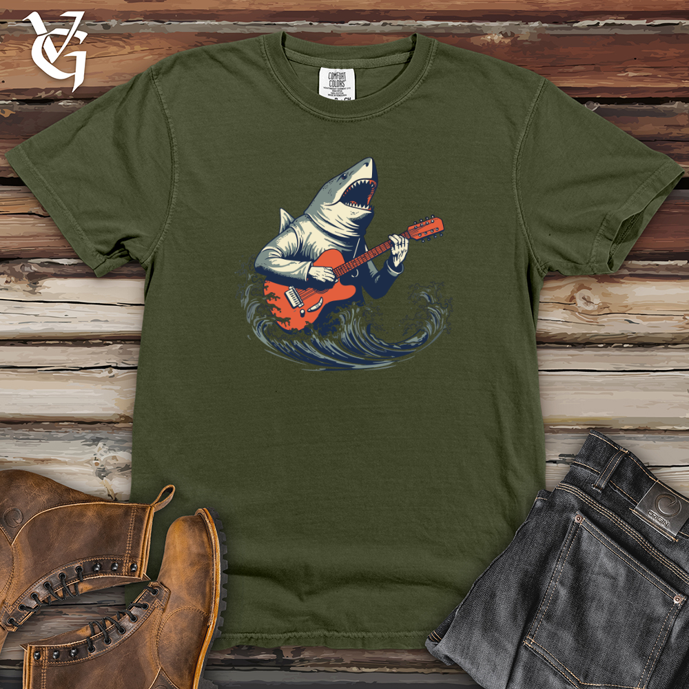 Viking Goods Shark Deep Dive Guitar Groove Heavy Cotton Comfort Colors Tee Moss / L