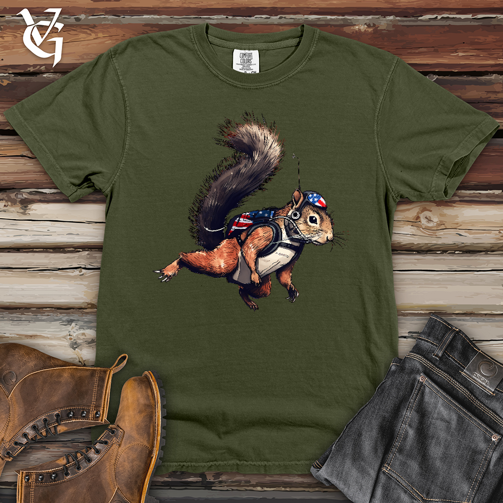 Viking Goods Skydiving Squirrel Heavy Cotton Comfort Colors Tee Moss / L