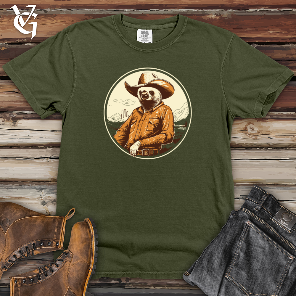 Viking Goods Sloth Slow motion Western Hat Swag Heavy Cotton Comfort Colors Tee Moss / L