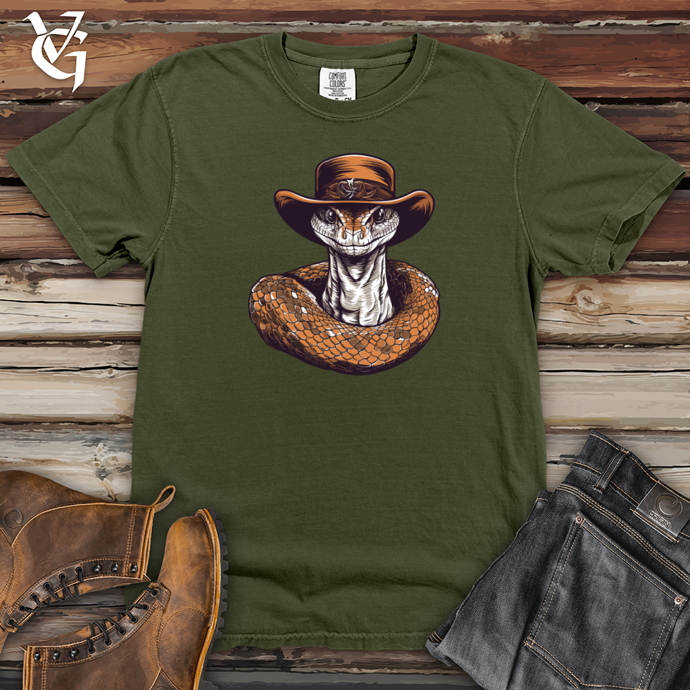 Viking Goods Snake Cowboy Wild West Slither Heavy Cotton Comfort Colors Tee Moss / L