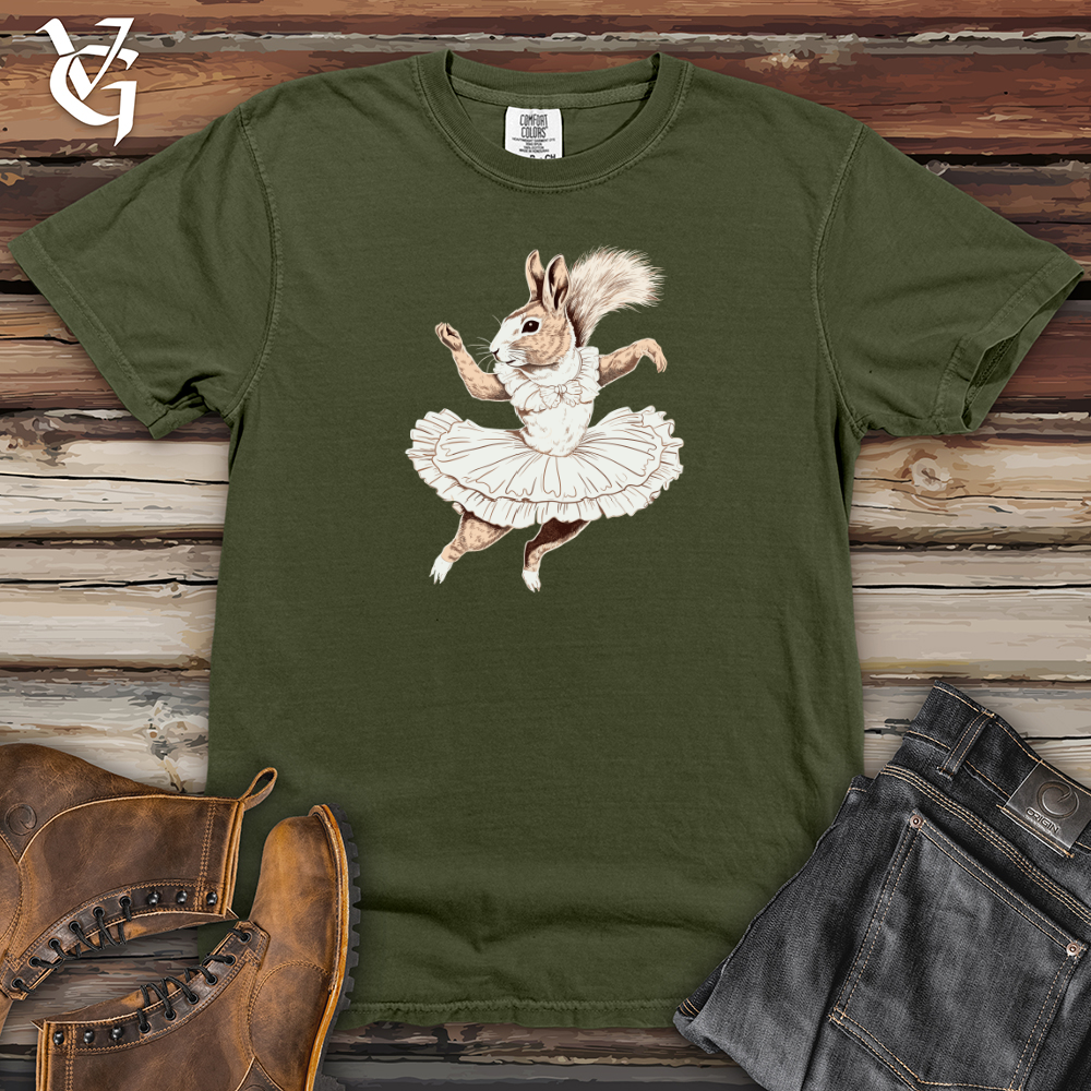 Viking Goods Squirrel Ballerina Elegance Heavy Cotton Comfort Colors Tee Moss / L