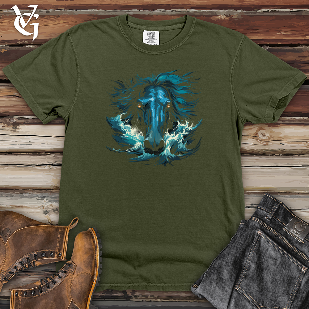 Viking Goods Stallion Oceanic Power Heavy Cotton Comfort Colors Tee Moss / L