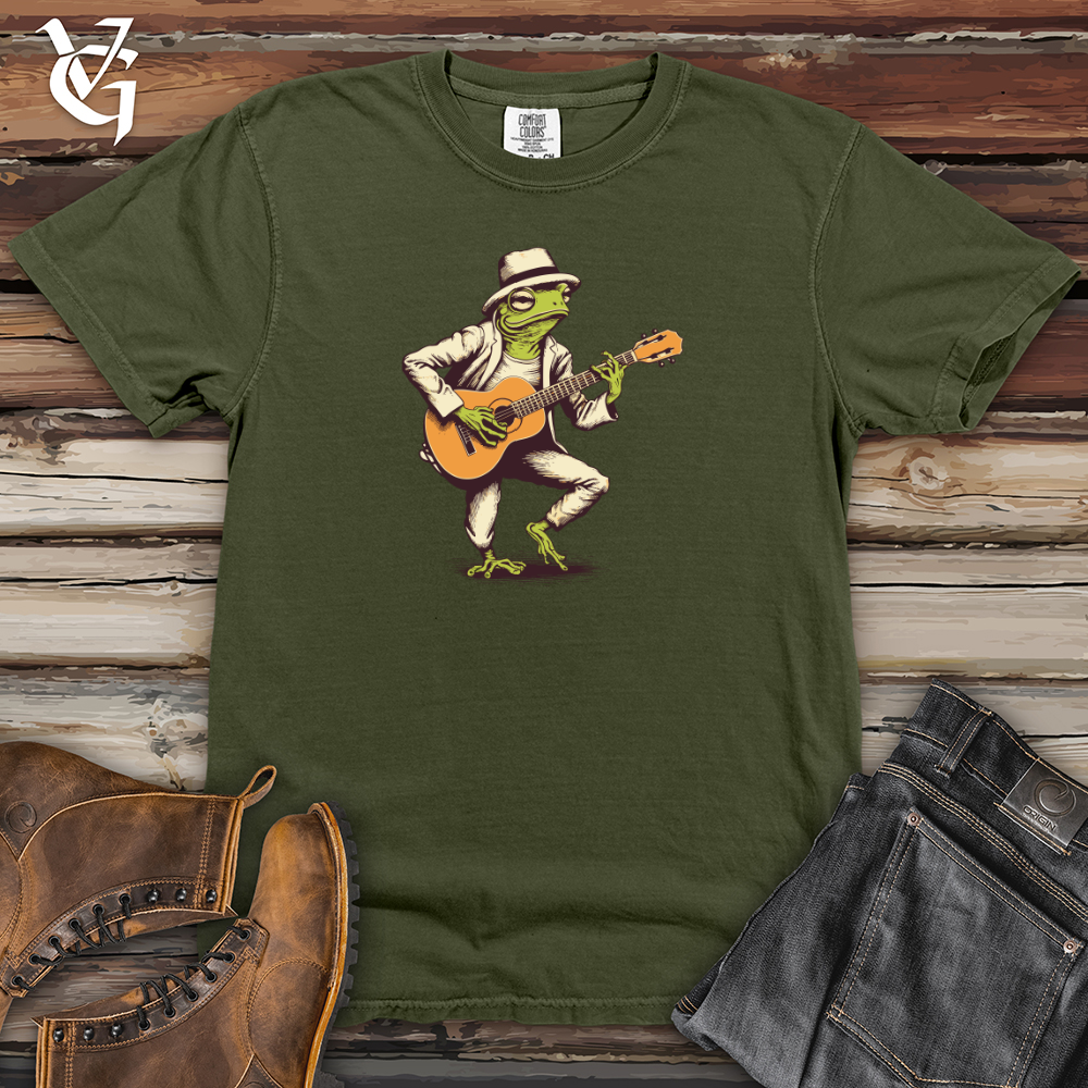 Viking Goods Strutting Strings Frog Heavy Cotton Comfort Colors Tee Moss / L