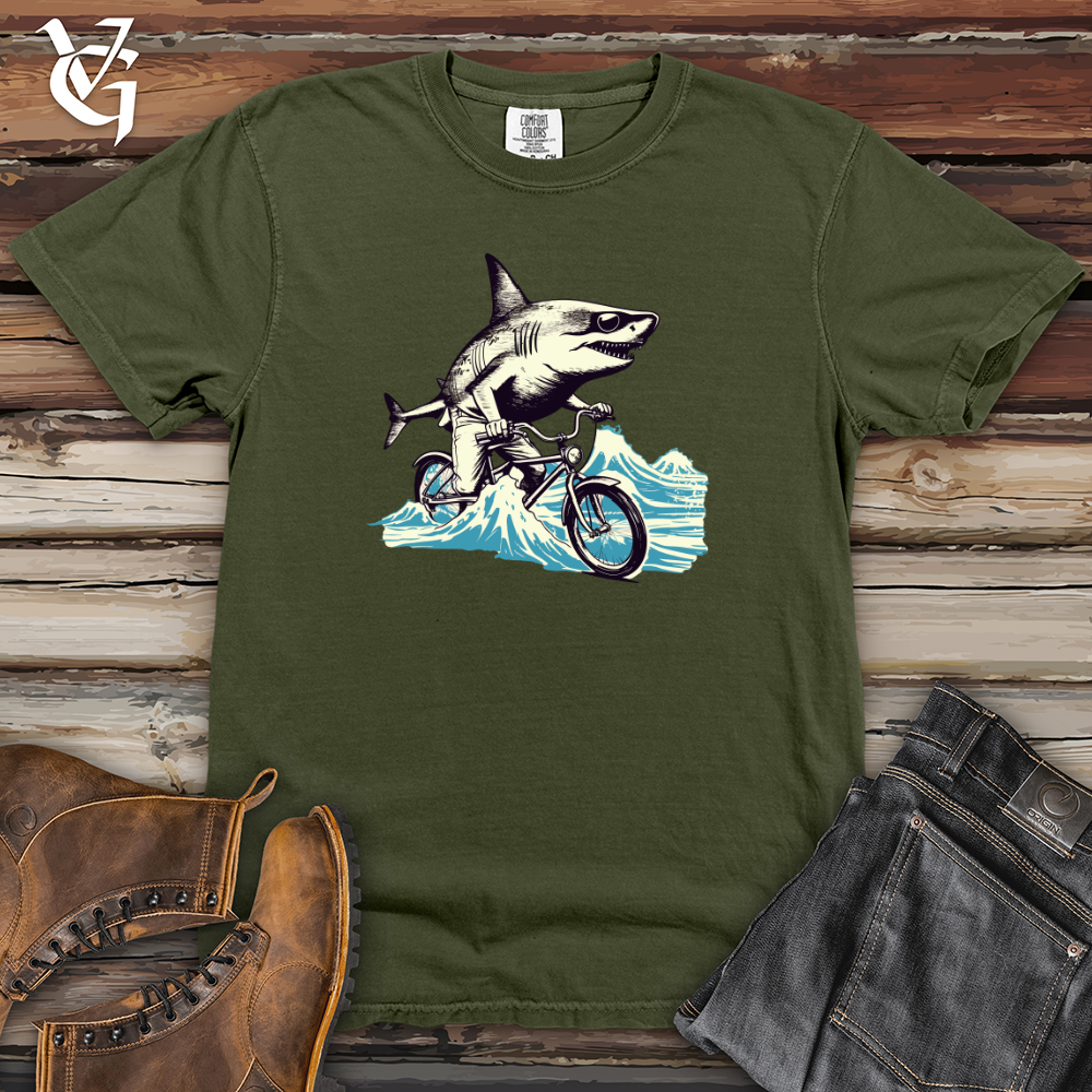 Viking Goods Sunset Shark Ride Heavy Cotton Comfort Colors Tee Moss / L