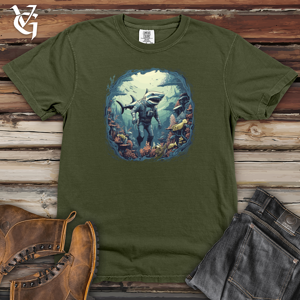 Viking Goods Surreal Shark Dive Heavy Cotton Comfort Colors Tee Moss / L