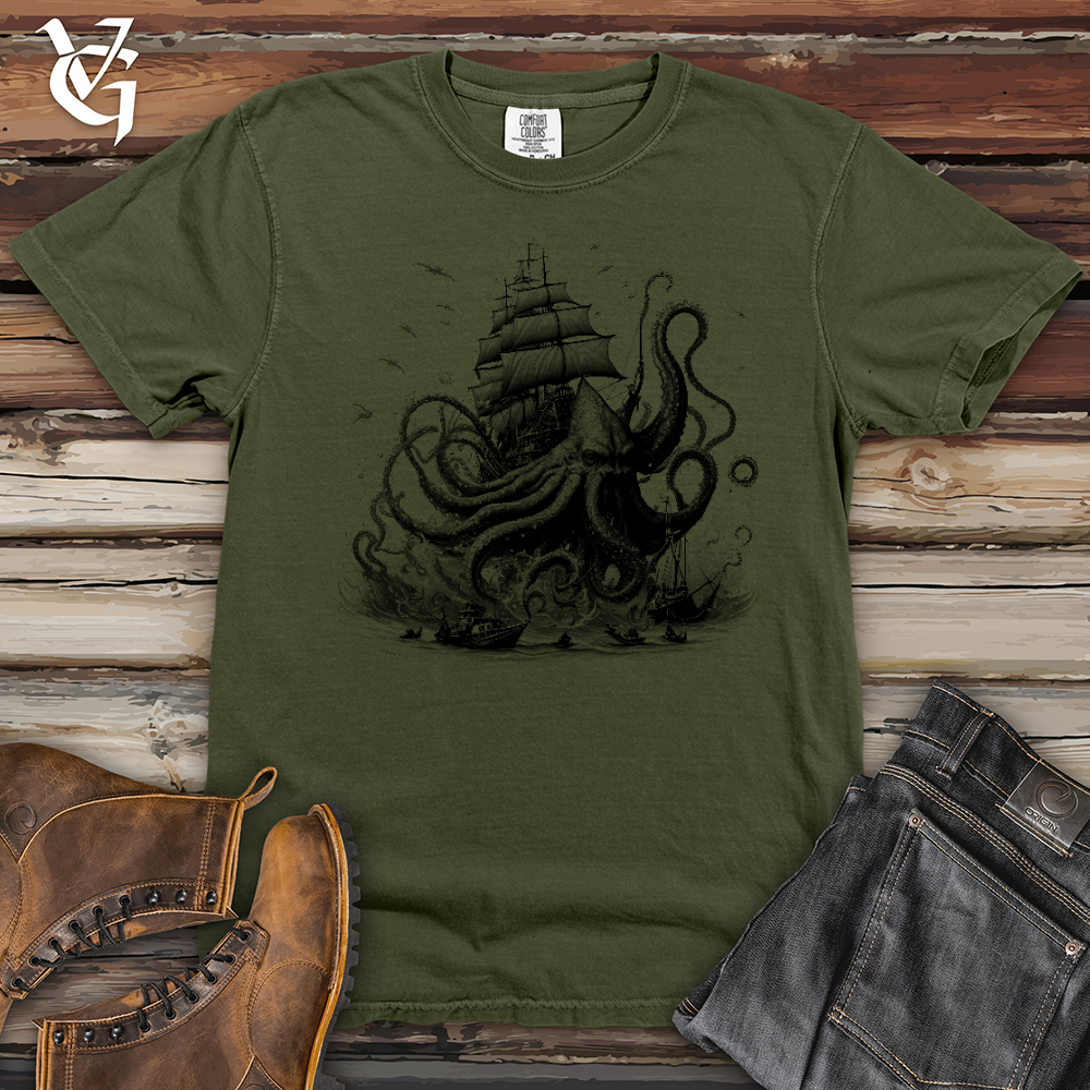 Viking Goods Terror At Sea Heavy Cotton Comfort Colors Tee Moss / L
