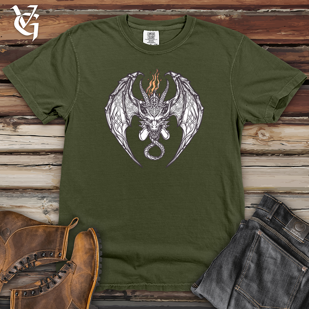 Viking Goods Tribal Dragon Inferno Heavy Cotton Comfort Colors Tee Moss / L