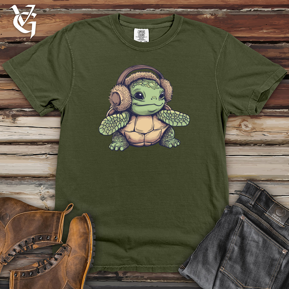 Viking Goods Turtle Cozy Earflaps Heavy Cotton Comfort Colors Tee Moss / L