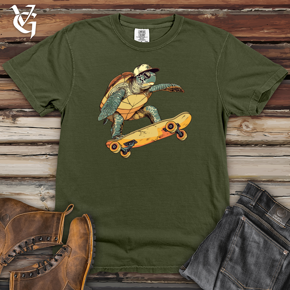 Viking Goods Turtle Skateboarder Groove Heavy Cotton Comfort Colors Tee Moss / L