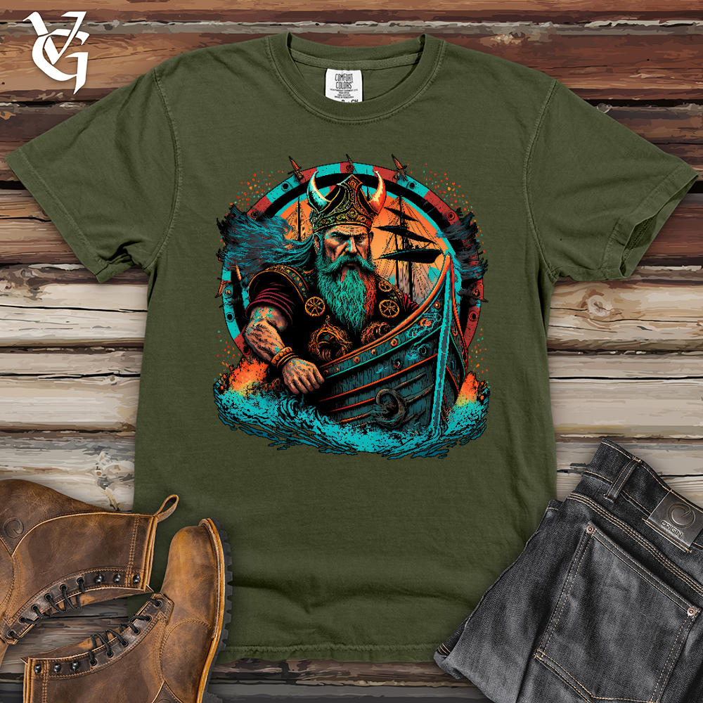 Viking Goods Viking Ship Heavy Cotton Comfort Colors Tee Moss / L