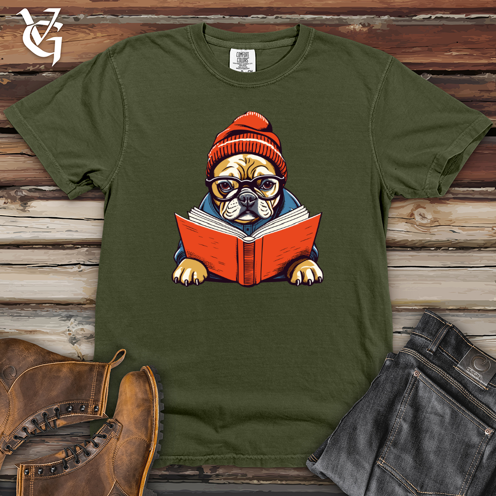 Viking Goods Vintage Bookworm Frenchie Heavy Cotton Comfort Colors Tee Moss / L