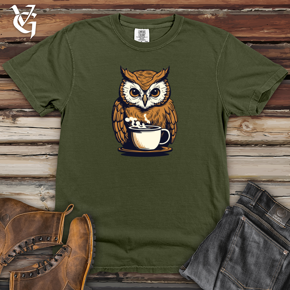 Viking Goods Vintage Cocoa Owl Heavy Cotton Comfort Colors Tee Moss / L