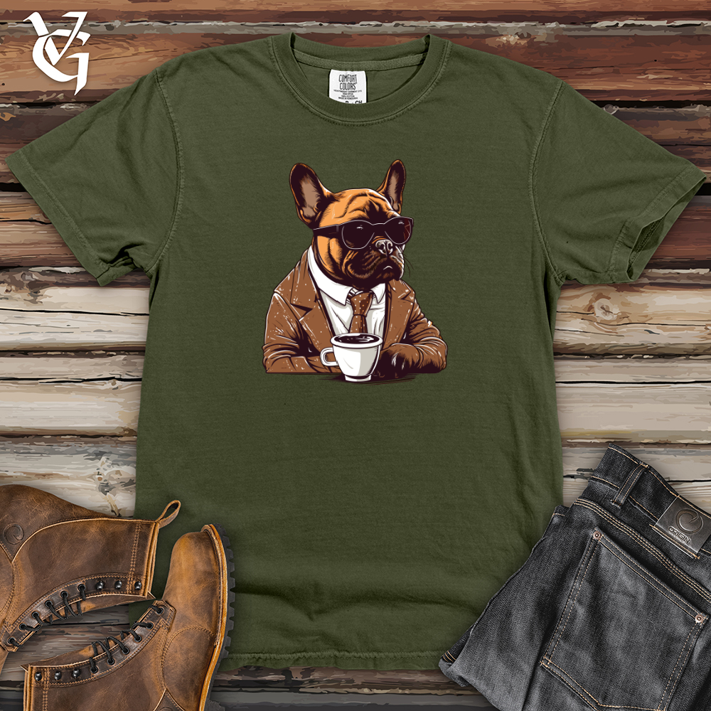 Viking Goods Vintage Coffee Break Frenchie Heavy Cotton Comfort Colors Tee Moss / L