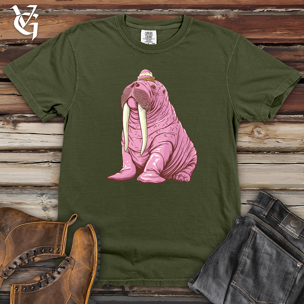 Viking Goods Walrus Ice Cream Delight Heavy Cotton Comfort Colors Tee Moss / L