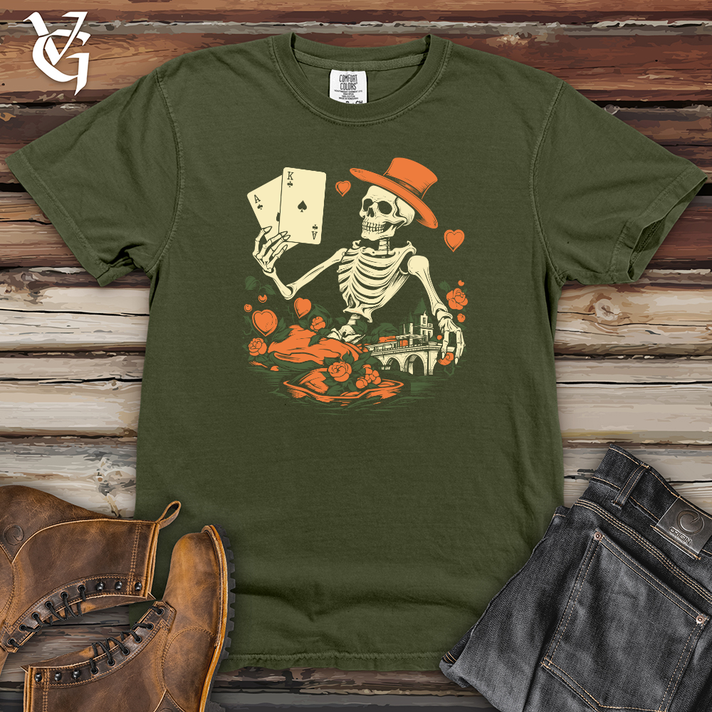 Viking Goods Whimsical Peach Card Shark Heavy Cotton Comfort Colors Tee Moss / L