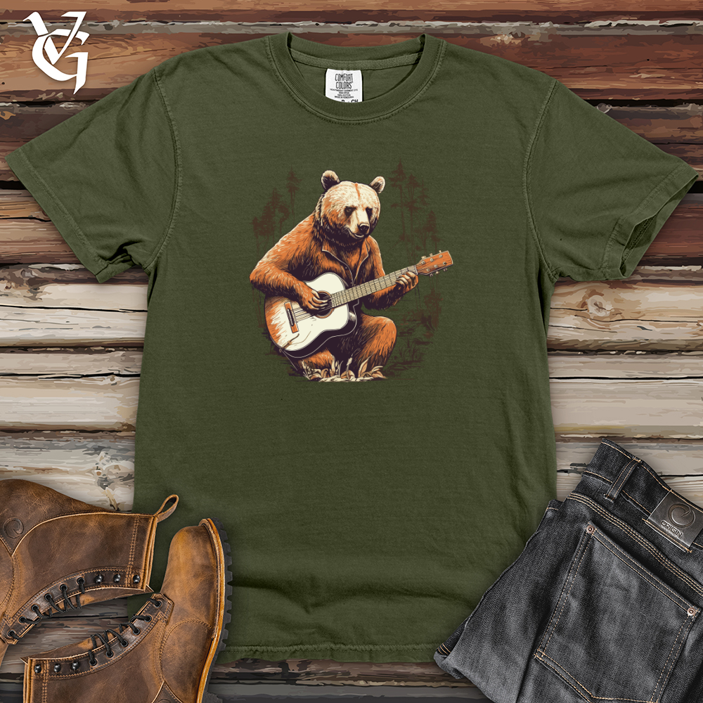 Viking Goods Wild Melodies Guitar Bear Heavy Cotton Comfort Colors Tee Moss / L