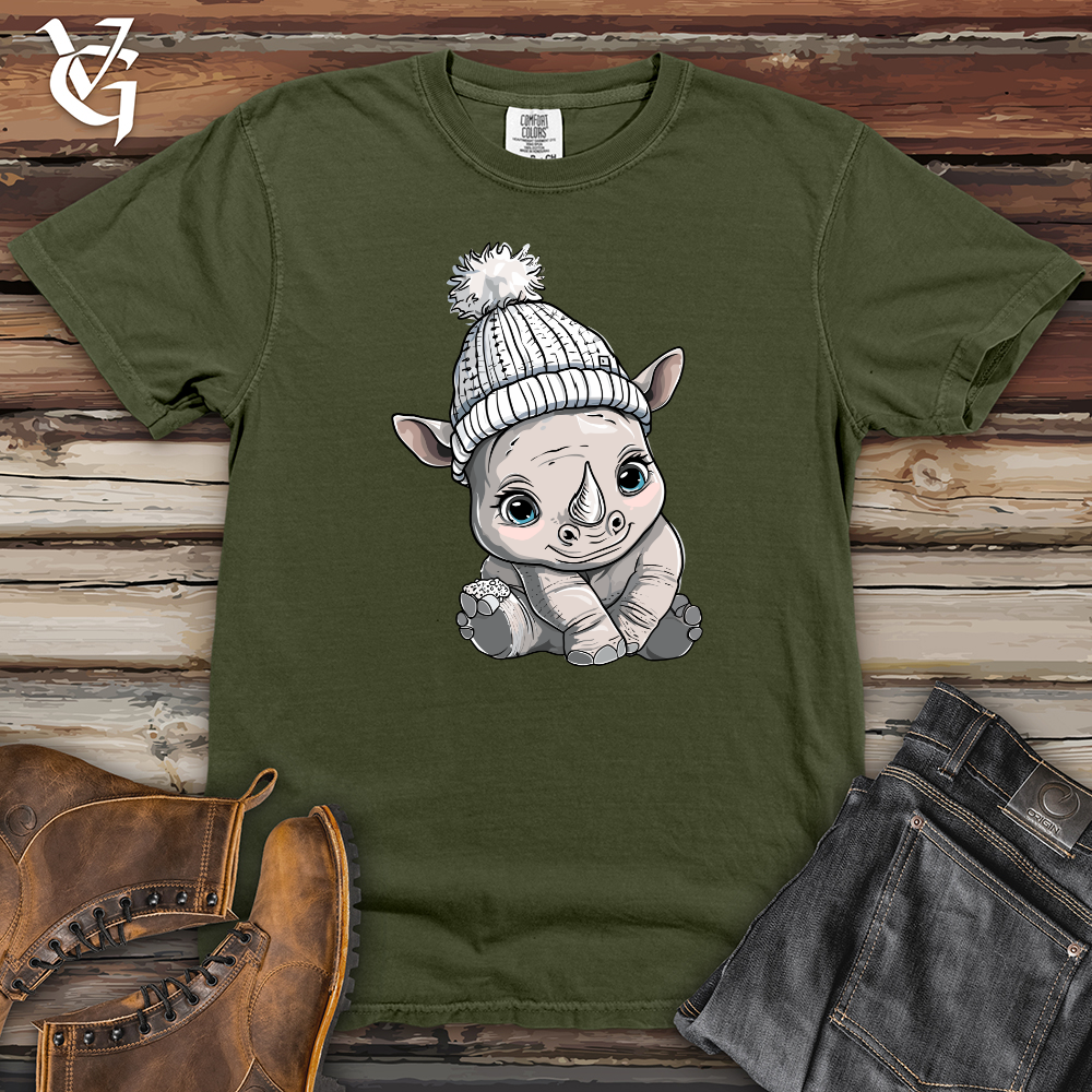 Viking Goods Winter Rhino Cuddles Heavy Cotton Comfort Colors Tee Moss / L