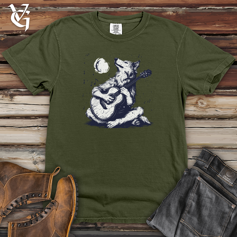 Viking Goods Wolf Moonlight Serenade Heavy Cotton Comfort Colors Tee Moss / L