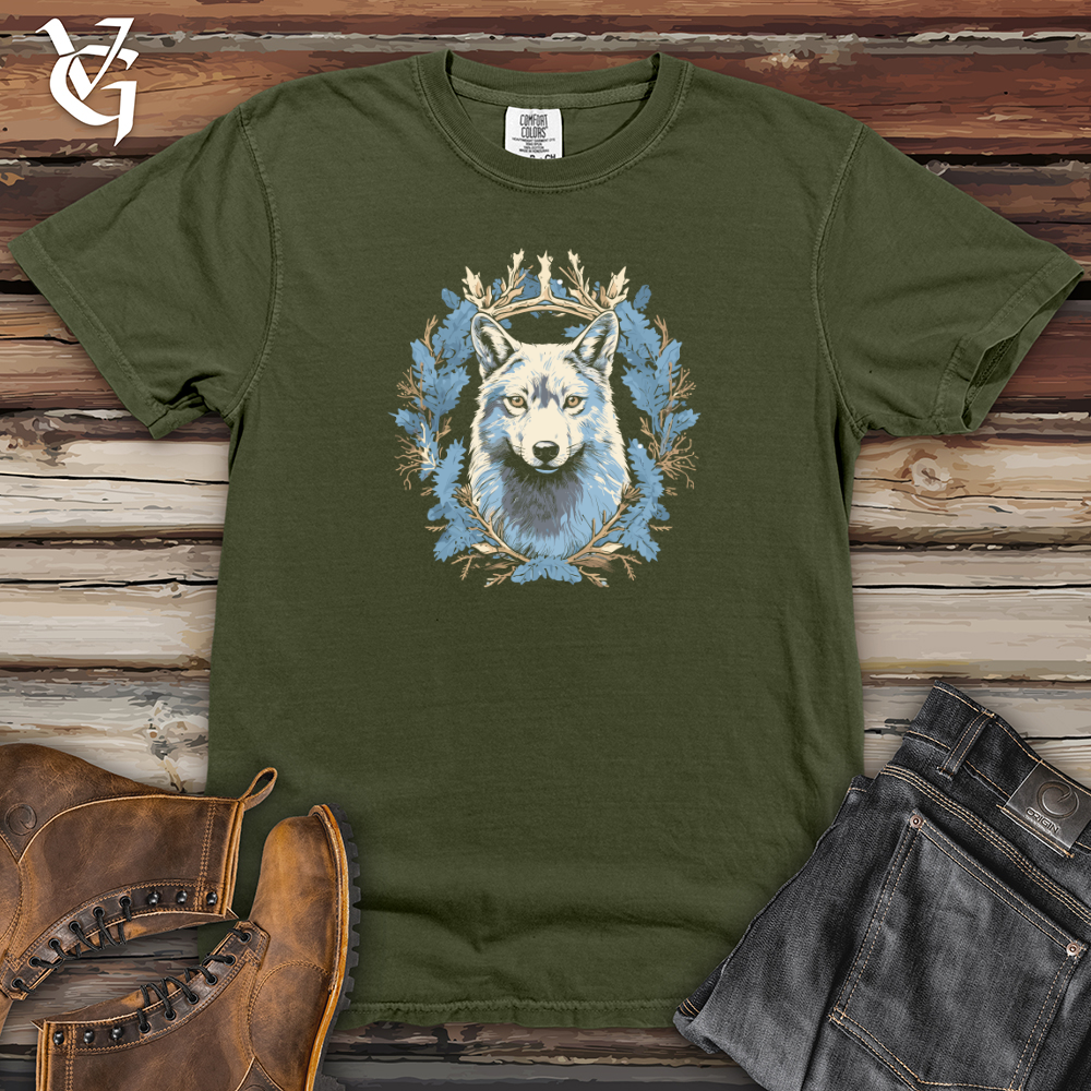 Viking Goods Wolf Winter Majesty Heavy Cotton Comfort Colors Tee Moss / L
