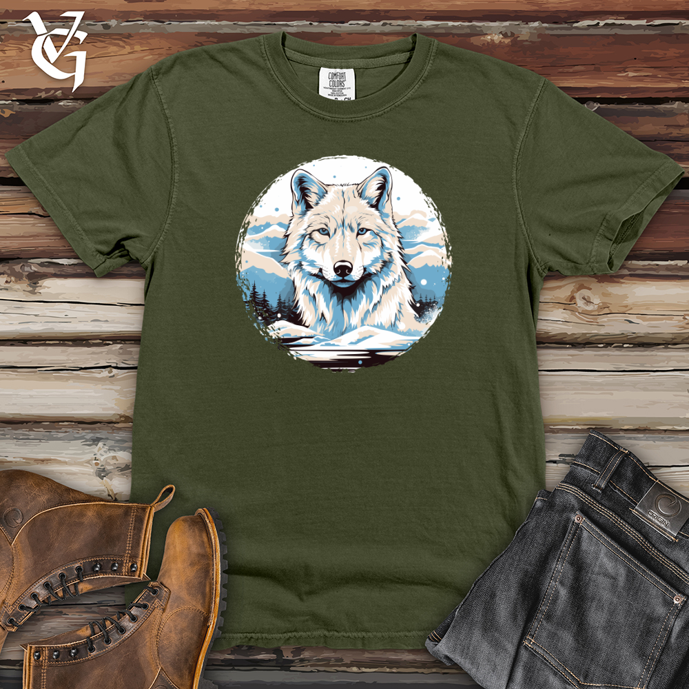 Viking Goods Wolf Winter Majesty Heavy Cotton Comfort Colors Tee Moss / L
