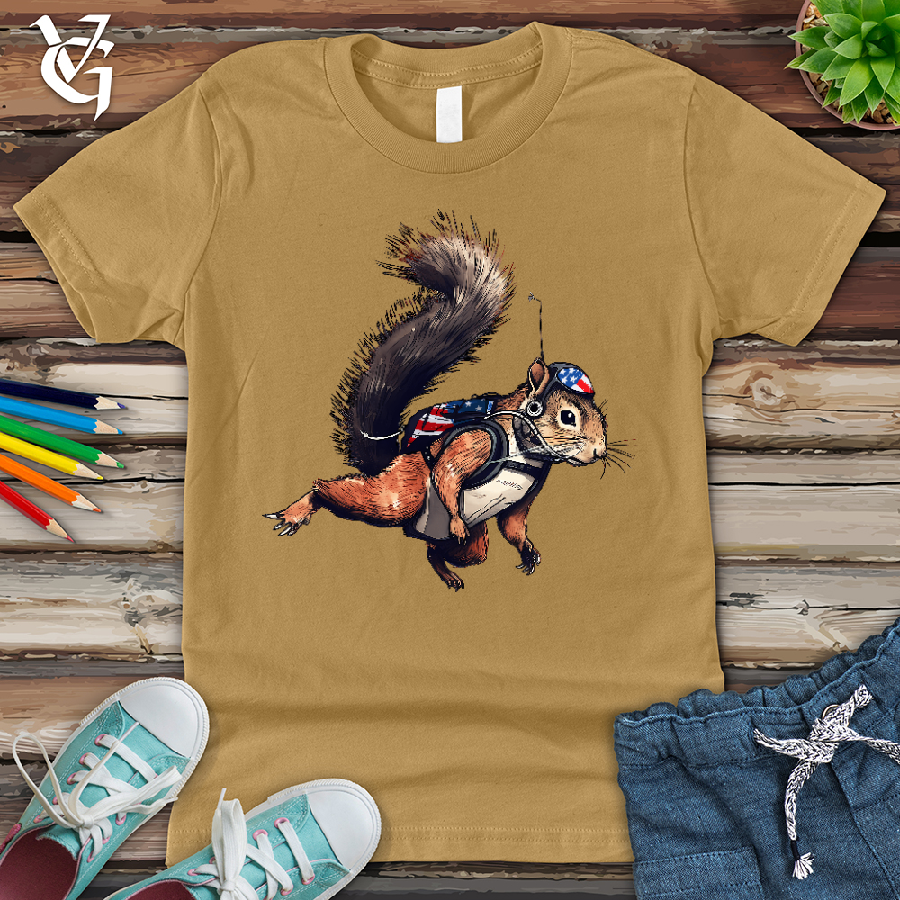 Viking Goods American Skydiving Squirrel Youth Tee Mustard / L