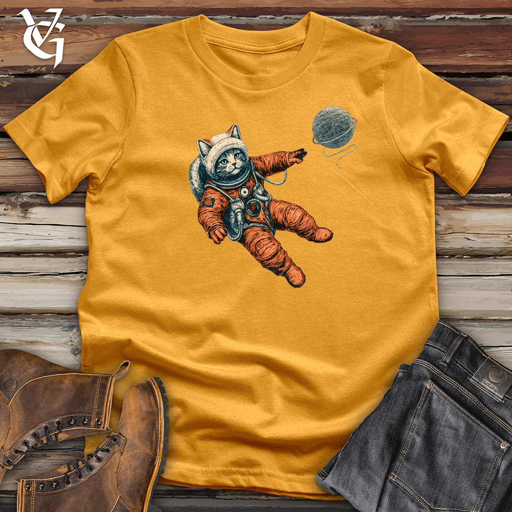 Viking Goods Astronaut Kitty Cotton Tee Mustard / L
