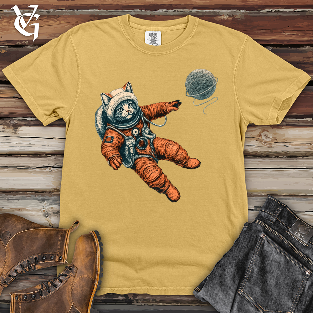 Viking Goods Astronaut Kitty Heavy Cotton Comfort Colors Tee Mustard / L