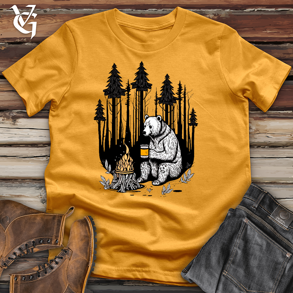 Viking Goods Bear Happy Hour Cotton Tee Mustard / L