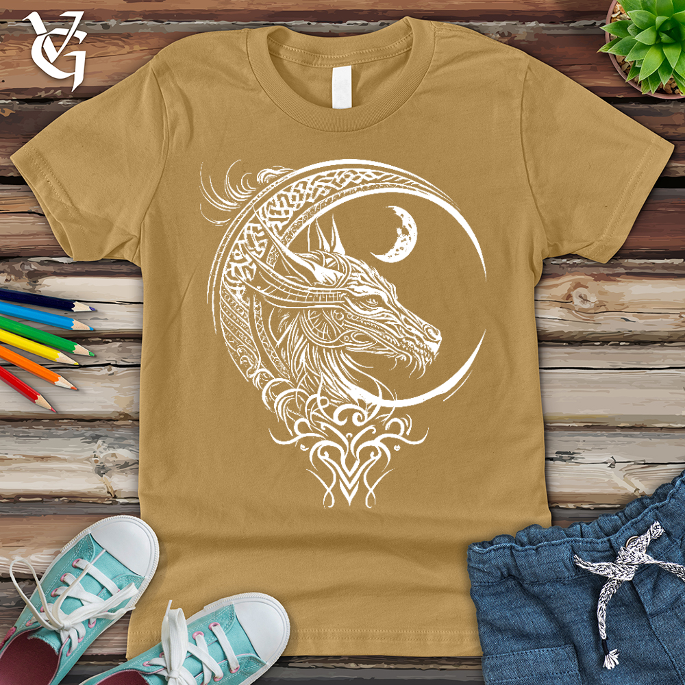Viking Goods Celtic Dragon and Moon Youth Tee Mustard / L
