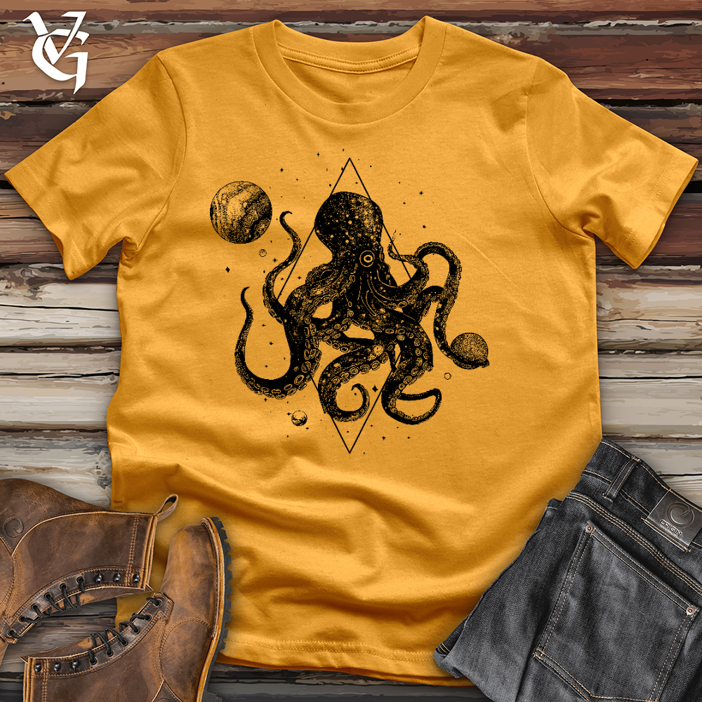 Viking Goods Cosmic Octopus Cotton Tee Mustard / L