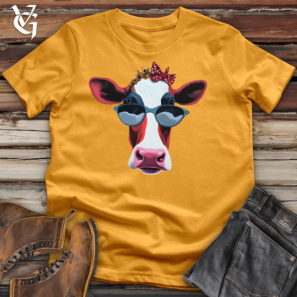 Viking Goods Cow Lady Boss Cotton Tee Mustard / L