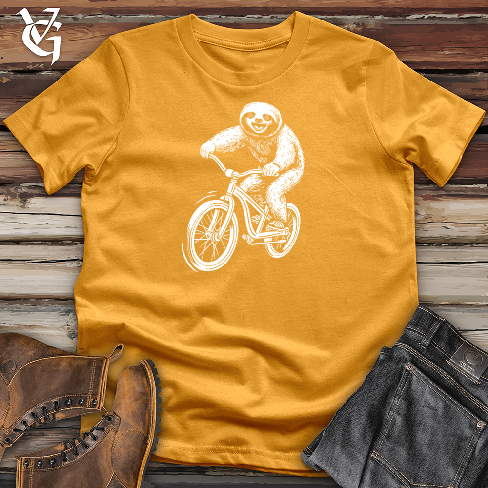 Viking Goods Cruisin Sloth Bike Cotton Tee Mustard / L