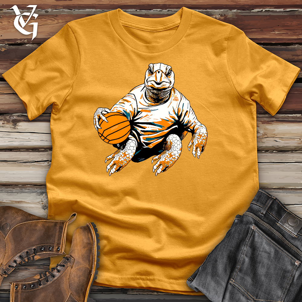 Viking Goods Cute Turtle Holding a Basketball Cotton Tee Mustard / L