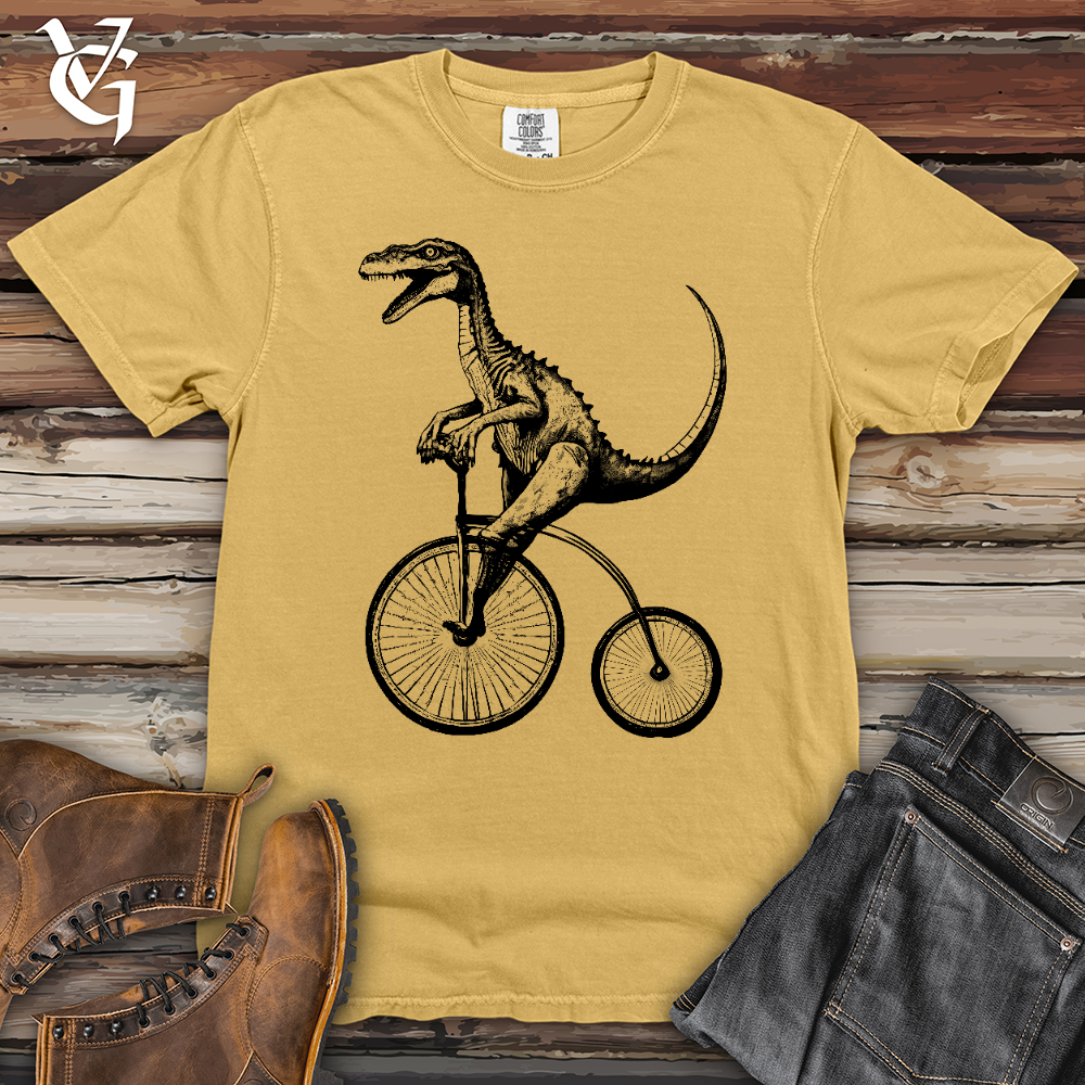 Viking Goods Dinosaur Cyclist Heavy Cotton Comfort Colors Tee Mustard / L