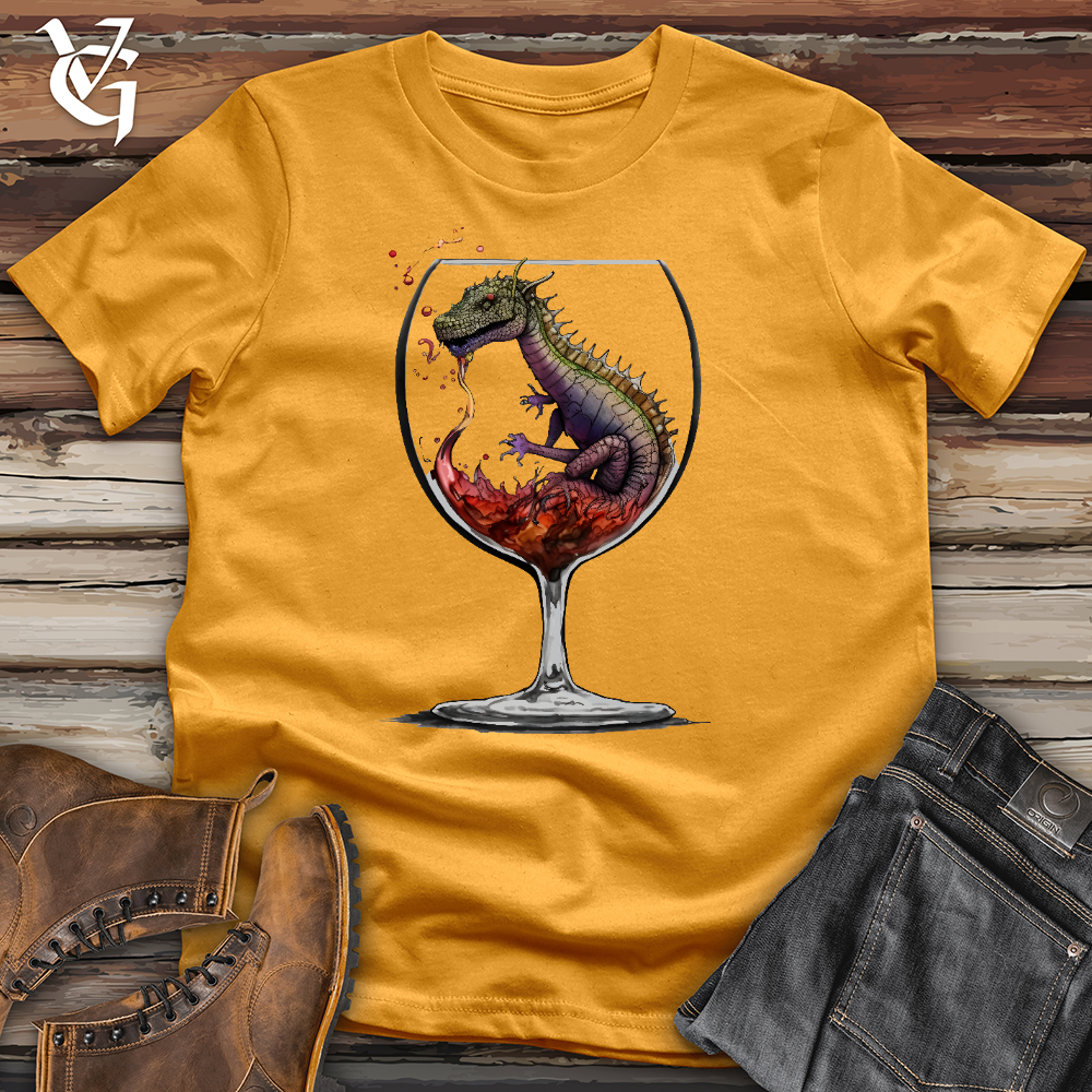 Viking Goods Dragons Drink Cotton Tee Mustard / L